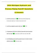 2024 Michigan Hydronic and Process Piping Test/87 Questions & Answers