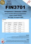 FIN3701 Assignment 1 (COMPLETE ANSWERS) Semester 2 2024 (232195) - DUE 20 August 2024