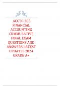 ACCTG 305 FINANCIAL ACCOUNTING CUMMULATIVE FINAL EXAM QUESTIONS AND