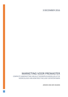 Compacte Samenvatting Marketing voor Premaster 2016-17 Henk Roest