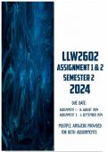 LLW2602 Assignment 1 & 2 Semester 2 2024 | Due 16 August and 6 September 2024