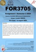 FOR3705 Assignment 1 (COMPLETE ANSWERS) Semester 2 2024 (668838) - DUE 12 August 2024 