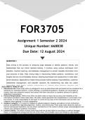 FOR3705 Assignment 1 (ANSWERS) Semester 2 2024 - DISTINCTION GUARANTEED