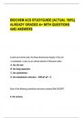 BIOCHEM ACS STUDYGUIDE [ACTUAL 100%]  ALREADY GRADED A+ WITH QUESTIONS  AND ANSWERS