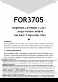 FOR3705 Assignment 2 (ANSWERS) Semester 2 2024 - DISTINCTION GUARANTEED