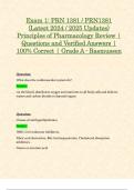 Exam 1: PRN 1381 / PRN1381 (Latest 2024 / 2025 Updates) Principles of Pharmacology Review | Questions and Verified Answers | 100% Correct | Grade A - Rasmussen