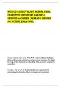 WGU C215 STUDY GUIDE ACTUAL FINAL  EXAM WITH QUESTIONS AND WELL  VERIFIED ANSWERS [ALREADY GRADED  A+] ACTUAL EXAM 100%