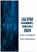 LGL3702 Assignment 1 Semester 2 2024 | Due 6 September 2024