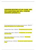 CANADIAN BOATING ACTUAL EXAM 100%  WITH QUESTIONS AND WELL VERIFIED  ANSWERS [GRADED A+]