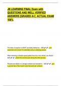 JB LEARNING FINAL Exam with  QUESTIONS AND WELL VERIFIED  ANSWERS [GRADED A+] ACTUAL EXAM  100%