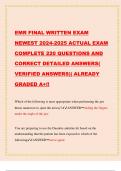 EMR FINAL WRITTEN EXAM