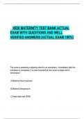 HESI MATERNITY TEST BANK ACTUAL  EXAM WITH QUESTIONS AND WELL  VERIFIED ANSWERS [ACTUAL EXAM 100%]