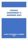 LSK2601 ASSIGNMENT 2 ANSWERS 2024