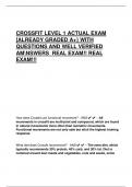 CROSSFIT LEVEL 1 ACTUAL EXAM  [ALREADY GRADED A+} WITH  QUESTIONS AND WELL VERIFIED  AMNSWERS REAL EXAM!! REAL  EXAM!!