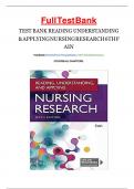 Test Bank for Reading, Understanding, and Applying Nursing Research 6th Edition by James A. Fain ISBN 9781719641821