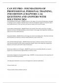 CAN FIT PRO - FOUNDATIONS OF PROFESSIONAL PERSONAL TRAINING, 2ND EDITION (CHAPTERS 1-14) QUESTIONS AND ANSWERS WITH SOLUTIONS 2024