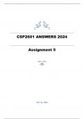 CSP2601  Assignment 5 ANSWERS 2024