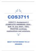 COS3711 Assignment 2 (COMPLETE ANSWERS) 2024 - DUE 18 July 2024