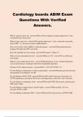 Cardiology boards ABIM Exam Questions With Verified Answers.