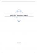 MQM 220 Terry Lowe Exam 1 Questions with complete solution 