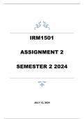 IRM1501 ASSIGNMENT 2 SEMESTER 2 ANSWERS 2024