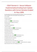 CSSLP Sample Exam Update 2024, Questions with Correct Solutions Graded A+ Pass 100%