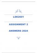 LSK2601 ASSIGNMENT 2 ANSWERS 2024