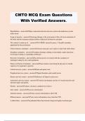 CMTO MCQ Exam Questions With Verified Answers.