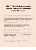 COG170 Cogito Fundamentals Sample Exam Questions With Verified Answers.