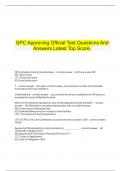 GPC Approving Official Test Questions And Answers Latest Top Score.