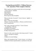 Nursing Research QUIZ 1 -William Paterson Univ. Questions With Complete Solutions