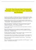    CLG 001 Dod Government Commercial Purchase Card Overview Exam Questions And Answers.