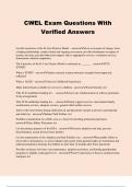 CWEL Exam Questions With Verified Answers