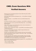 CWEL Exam Questions With Verified Answers