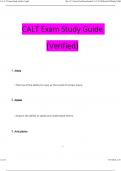 CALT Exam Study Guide (2023 / 2024)  Questions and Revised Correct Answers & Rationales, 100% Guarantee Pass