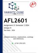 AFL2601 Assignment 21 (ISIZULU DETAILED ANSWERS) Semester 2 2024 - DISTINCTION GUARANTEED