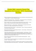     Florida DMV Learner's Permit Test Questions And Answers 100% Guaranteed Success.