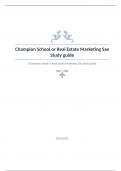 Champion School or Real Estate Marketing Sae Study guide Questions with complete  solution 