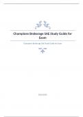 Champions Brokerage SAE Study Guide for Exam Question and answers  already passed 