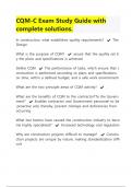 CQM-C Exam Study Guide with complete solutions |Latest 2024/2025