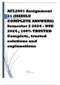 AFL2601 Assignment 21 (ISIZULU COMPLETE ANSWERS) Semester 2 2024