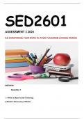 SED2601 ASSIGNMENT 3 2024