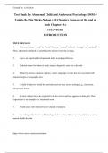 Test Bank for Abnormal Child and Adolescent Psychology, DSM-5 Update 8e Rita Wicks-Nelson (All Chapters Answers at the end of each Chapter) A+ 