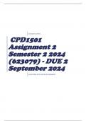 CPD1501 Assignment 2 Semester 2 2024 (623079) - DUE 2 September 2024