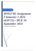 MNG3701 Assignment 2 Semester 2 2024 (620712) - DUE 16 September 2024