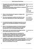 DAIRY SCIENCE FINAL EXAM QUESTIONS WITH VERIFIED ANSWERS ALREADY GRADED A+