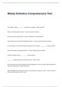 Milady Esthetics Comprehensive Test Questions with 100% Correct Answers