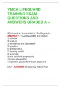 YMCA LIFEGUARD  TRAINING EXAM  QUESTIONS AND  ANSWERS GRADED A +