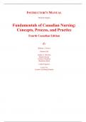 Instructor's Manual for Fundamentals of Canadian Nursing Concepts, Process and Practice 4th Edition By Barbara J. Kozier, Glenora Erb, Audrey T. Berman, Shirlee J. Snyder, Geralyn Frandsen, Madeleine Buck, Linda Ferguson, Lucia Yiu, Lynnette Leeseberg 