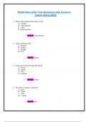 Medication Aide Test Questions and Answers  Latest 2024/2025